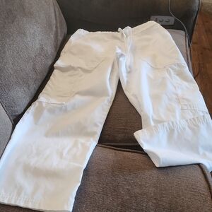 Scrubstar White Cargo Drawstring Work Pants
